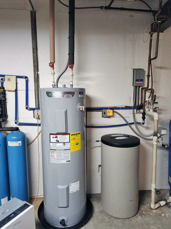 AO Smith Electric Water Heater Tank Installed
